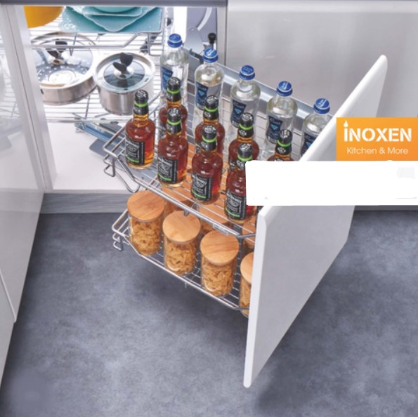 Kệ góc liên hoàn inox 304 nan tròn Inoxen KGT304-90L-R Kệ góc liên hoàn inox 304 nan tròn Inoxen KGT304-90L-R