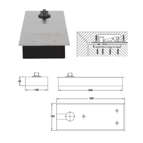 Bản lề sàn EN4 120Kg Hafele 932.79.040 3 Bản lề sàn EN4 120Kg Hafele 932.79.040