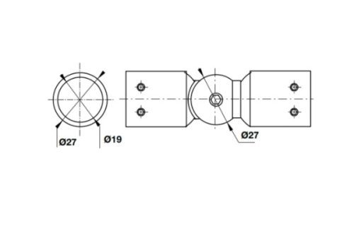 Bas nối thanh treo phòng tắm kính Hafele 981.52.795 3 Kích thước của Bas nối thanh treo phòng tắm kính Hafele 981.52.795