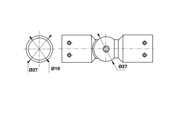 Kích thước của Bas nối thanh treo phòng tắm kính Hafele 981.52.795 Kích thước của Bas nối thanh treo phòng tắm kính Hafele 981.52.795