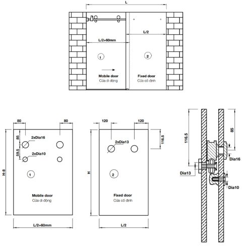 Bộ phụ kiện với ray trượt 2000mm Hafele 981.06.320 3 Bộ phụ kiện với ray trượt 2000mm Hafele 981.06.320