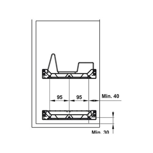 Bộ rổ bát đĩa Hafele Presto 544.40.013 800mm 3 Bộ rổ bát đĩa Hafele Presto 544.40.013 800mm