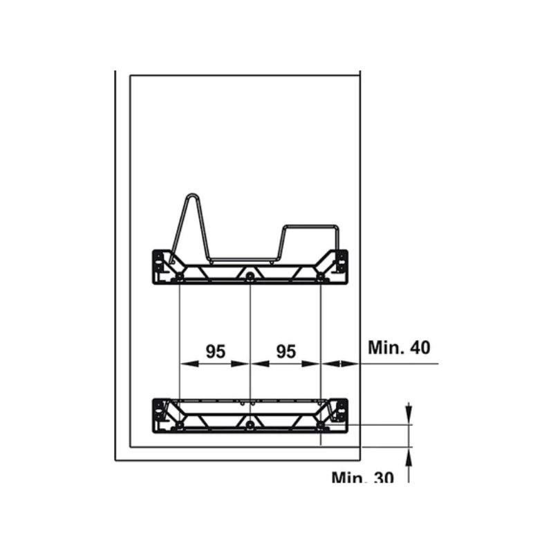 Bộ rổ bát đĩa Hafele Presto 544.40.013 800mm Bộ rổ bát đĩa Hafele Presto 544.40.013 800mm