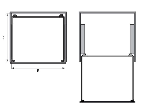 Kích thước của Bộ rổ bát đĩa Cappella Hafele 549.08.005 Inox 304
