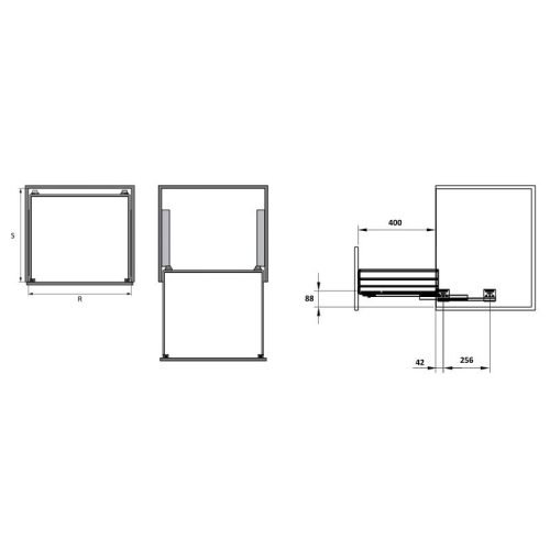 Kích thước của Bộ rổ xoong nồi Cappella Hafele 549.08.026 Inox 304