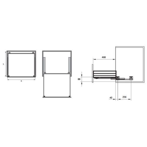 Bộ rổ xoong nồi Cappella Hafele 549.08.226 mạ chrome 3 Kích thước của Bộ rổ xoong nồi Cappella Hafele 549.08.226 mạ chrome