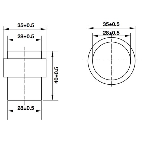Chặn cửa gắn sàn Hafele 937.56.403 3 Kích thước của Chặn cửa gắn sàn Hafele 937.56.403