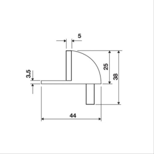 Kích thước của Chặn cửa gắn sàn màu đen Hafele 937.56.413