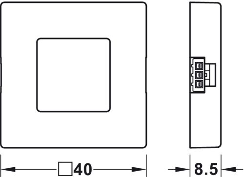 Công tắc cảm biến tắt/mở đèn Led Hafele 833.89.135 3 Kích thước của Công tắc cảm biến tắt/mở đèn Led Hafele 833.89.135
