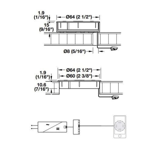 Kích thước của Dây nối dài cho đèn Led 12V 2000mm Hafele 833.73.766