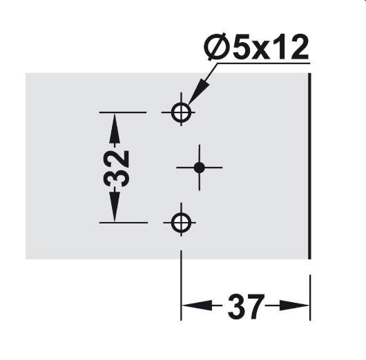Kích thước của Đế bản lề Mettalla SM Hafele 311.71.540 Kích thước của Đế bản lề Mettalla SM Hafele 311.71.540