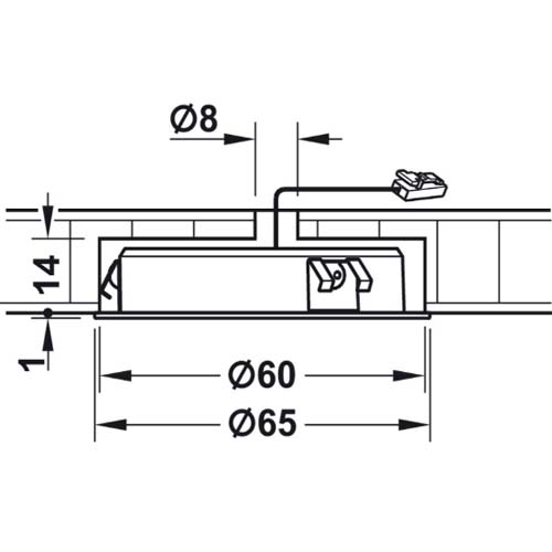Kích thước của Đèn Led chiếu 3010 hệ 24V Hafele 833.75.040 Kích thước của Đèn Led chiếu 3010 hệ 24V Hafele 833.75.040