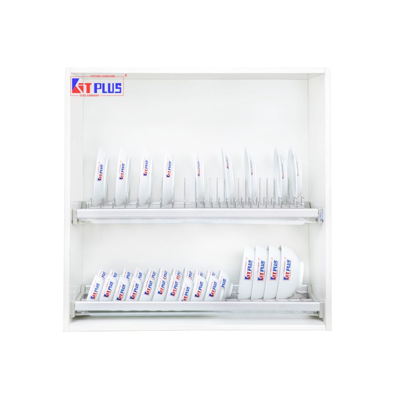 Giá bát cố định 2 tầng cao cấp, Inox mờ Kit Plus DK12C VIP.60 Giá bát cố định 2 tầng cao cấp, Inox mờ Kit Plus DK12C VIP.60