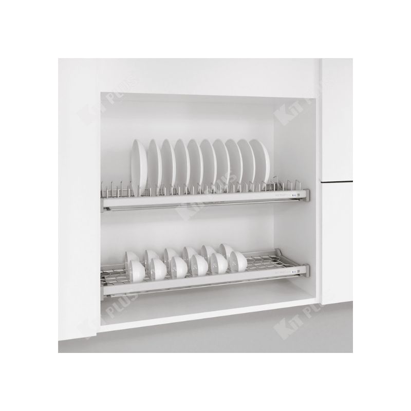 Giá bát cố định 2 tầng cao cấp, Inox mờ Kit Plus DK12C VIP.90 Giá bát cố định 2 tầng cao cấp, Inox mờ Kit Plus DK12C VIP.90