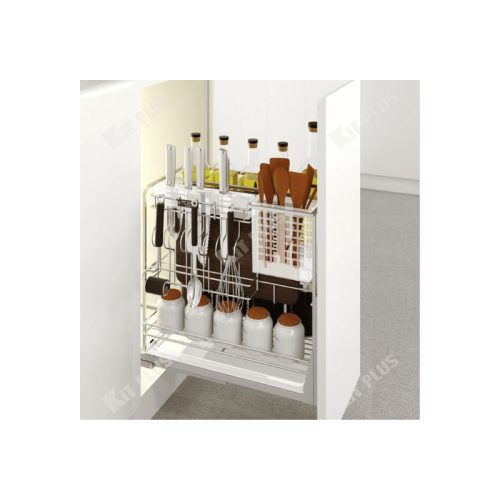 Giá dao thớt Inox nan vuông, ray giảm chấn Kit Plus DE 30T 3 Giá dao thớt Inox nan vuông, ray giảm chấn Kit Plus DE 30T