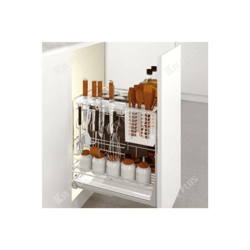 Giá dao thớt Inox nan vuông, ray giảm chấn Kit Plus DE 35T 3 Giá dao thớt Inox nan vuông, ray giảm chấn Kit Plus DE 35T