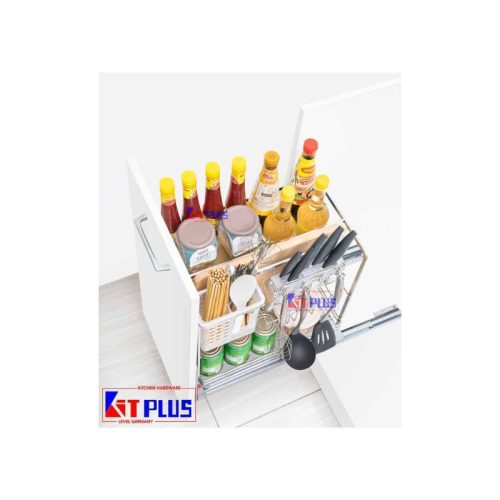 Giá dao thớt nan dẹt inox mờ, ray giảm chấn Kit Plus EC VIP.35 3 Giá dao thớt nan dẹt inox mờ, ray giảm chấn Kit Plus EC VIP.35