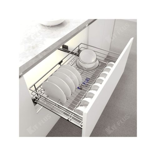 Giá xoong nồi, bát đĩa đa năng nan tròn Inox mờ Kit Plus DM90S