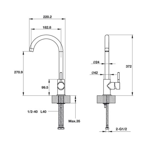 Vòi Rửa Hafele HT19-GH1F270 570.51.490 4 kich thuoc voi rua hafele ht19 gh1f270 570 51 490