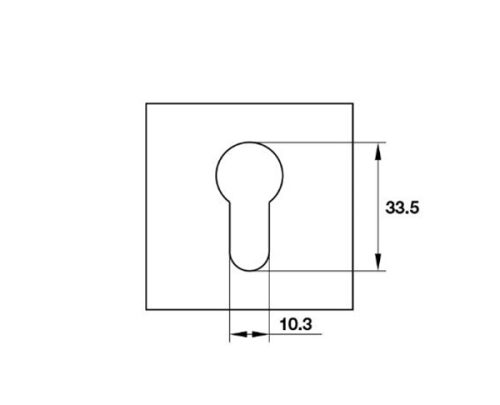 Kích thước của Nắp che ruột khóa vuông Hafele 903.58.204