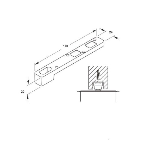 Phụ kiện cho bản lề sàn Hafele 932.79.090 3 Kích thước của Phụ kiện cho bản lề sàn Hafele 932.79.090
