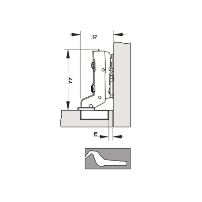 Bản lề Cucina Legato 334.00.063 mạ niken, sáng Bản lề Cucina Legato 334.00.063 mạ niken, sáng