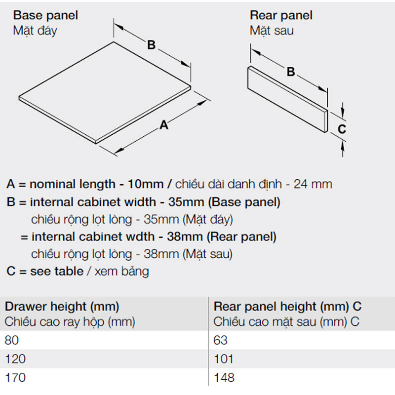 phu-kien-nha-bep-552-35-355-2 Ray hộp Hafele 552.35.355 Alto S PTO xám đậm H170/500mm