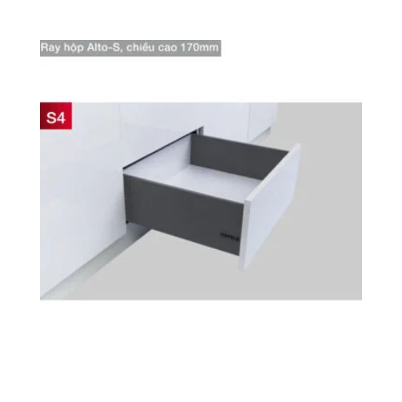 phu-kien-nha-bep-552-35-355 Ray hộp Hafele 552.35.355 Alto S PTO xám đậm H170/500mm