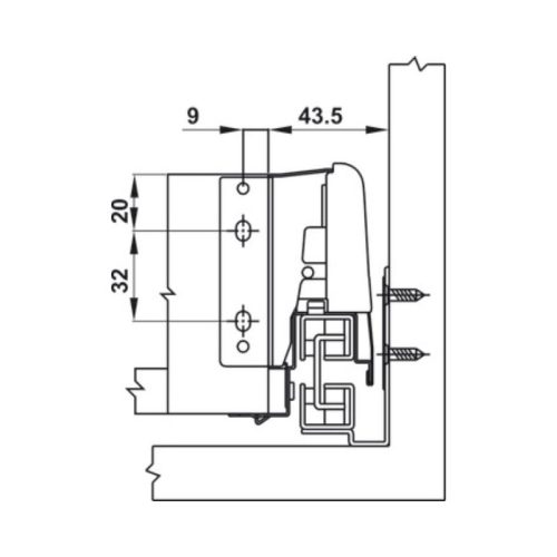 Ray hộp Hafele 552.75.705 Alto màu trắng, H84 X 500mm