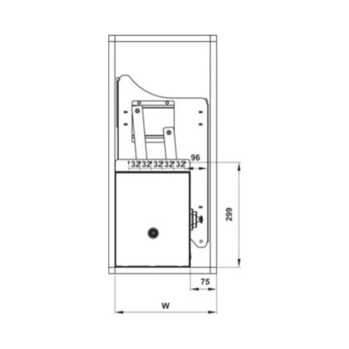 Rổ bát đĩa di động lướt tròn Lento Hafele 504.76.204 mạ chrome 3 Kích thước của Rổ bát đĩa di động lướt tròn Lento Hafele 504.76.204 mạ chrome