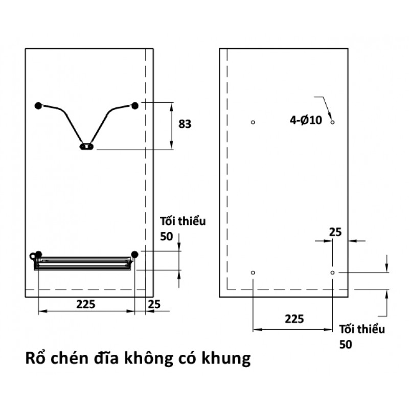 Kích thước của Rổ bát đĩa không khung Presto Hafele 544.40.028 Inox 304 Kích thước của Rổ bát đĩa không khung Presto Hafele 544.40.028 Inox 304