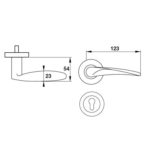 Tay nắm gạt cửa phòng Hafele 903.98.141 3 Kích thước của Tay nắm gạt cửa phòng Hafele 903.98.141