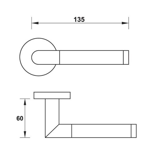 Tay nắm gạt cửa phòng Hafele 903.99.368 3 Kích thước của Tay nắm gạt cửa phòng Hafele 903.99.368