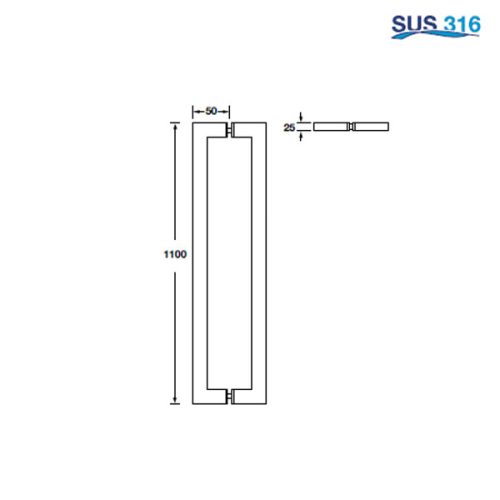 Tay nắm kéo dạng vuông Hafele 903.02.030 3 Kích thước của Tay nắm kéo dạng vuông Hafele 903.02.030