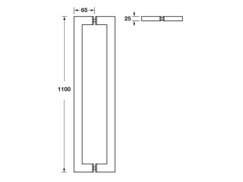 Tay nắm kéo vuông C/C 1075mm Hafele 499.68.039 3 Kích thước của Tay nắm kéo vuông C/C 1075mm Hafele 499.68.039