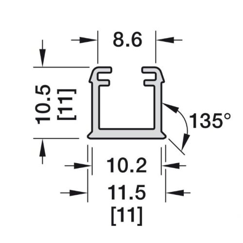 Thanh dẫn đèn lắp âm Hafele 833.72.898 3 Kích thước của Thanh dẫn đèn lắp âm Hafele 833.72.898