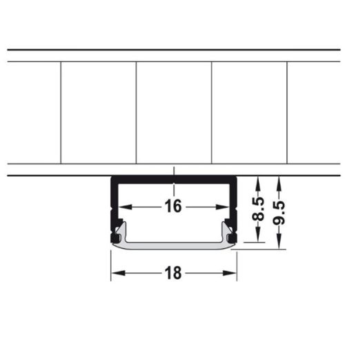 Kích thước của Thanh dẫn đèn Led lắp nổi Hafele 833.72.843