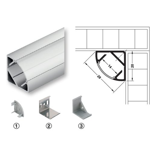 Thanh nhôm gắn góc Hafele 833.74.812 3 Thanh nhôm gắn góc Hafele 833.74.812
