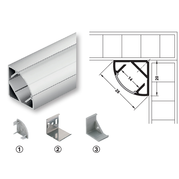 Thanh nhôm gắn góc Hafele 833.74.812 Thanh nhôm gắn góc Hafele 833.74.812