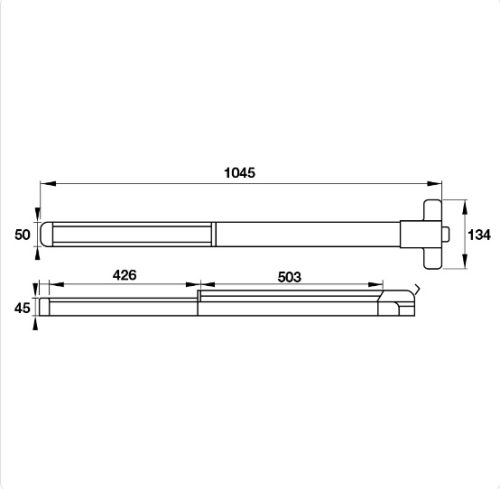 Thanh thoát hiểm Hafele 911.52.151 3 Kích thước của Thanh thoát hiểm Hafele 911.52.151