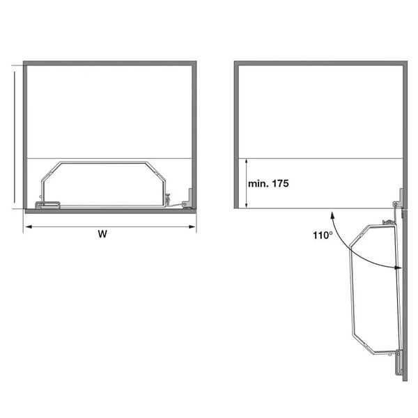 Tủ đựng đồ khô 600mm Tandem Side Hafele 545.02.212 Tủ đựng đồ khô 600mm Tandem Side Hafele 545.02.212