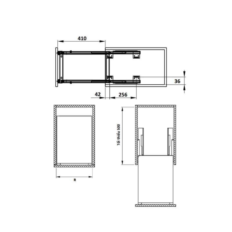 Bộ rổ gia vị, dao thớt Hafele Sonata 549.20.010 250mm Bộ rổ gia vị, dao thớt Hafele Sonata 549.20.010 250mm