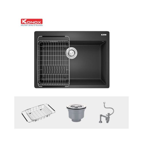 Chậu rửa bát Konox Granite Ruvita 680 Black 4 Phụ kiện của Chậu rửa bát Granite Ruvita 680 Black