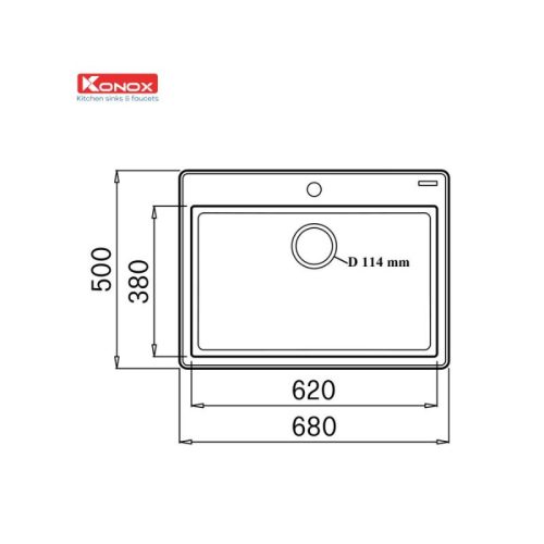 Chậu rửa bát Konox Granite Ruvita 680 Black 5 Thiết kế của Chậu rửa bát Granite Ruvita 680 Black