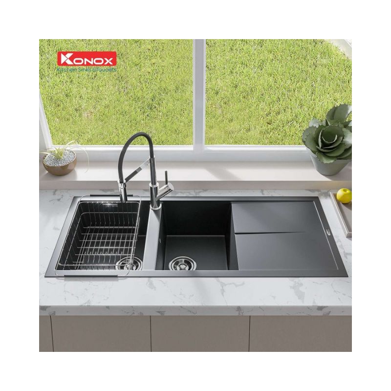 Chậu rửa bát Konox Granite Livello Smart 1160 Black Chậu rửa bát Konox Granite Livello Smart 1160 Black