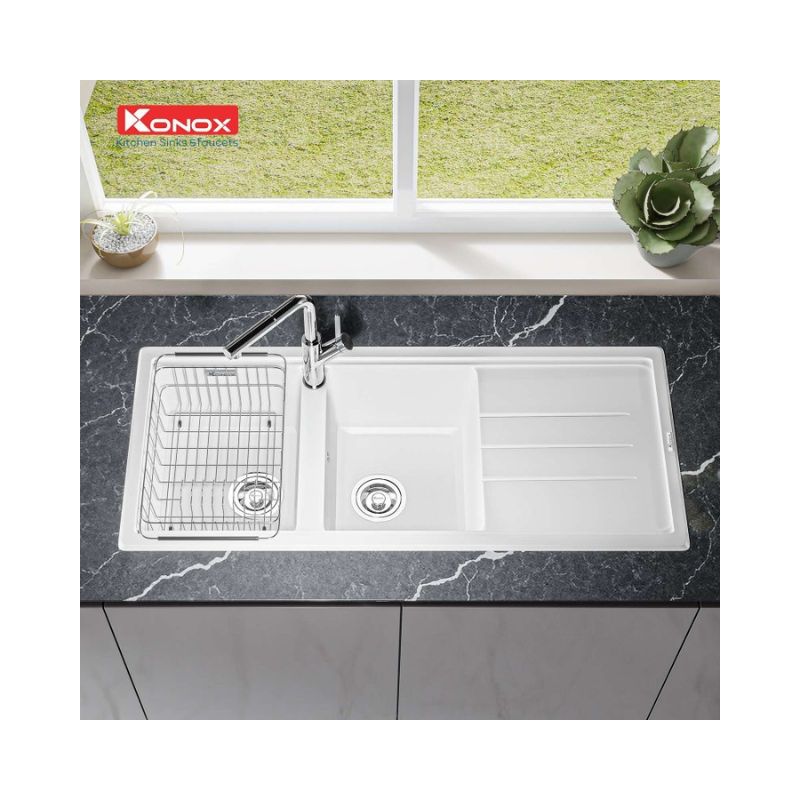 Chậu rửa bát Konox Granite Phoenix 1160 Silver Chậu rửa bát Konox Granite Phoenix 1160 Silver