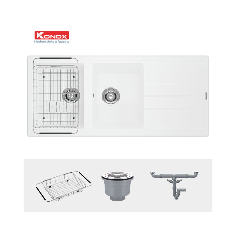 Chậu rửa bát Konox Granite Phoenix 1160 Silver Chậu rửa bát Konox Granite Phoenix 1160 Silver