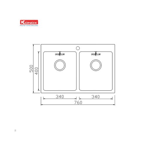 Chậu rửa bát Konox Undermount UNICO 7650 5 Thiết kế của Chậu rửa bát Konox Undermount UNICO 7650