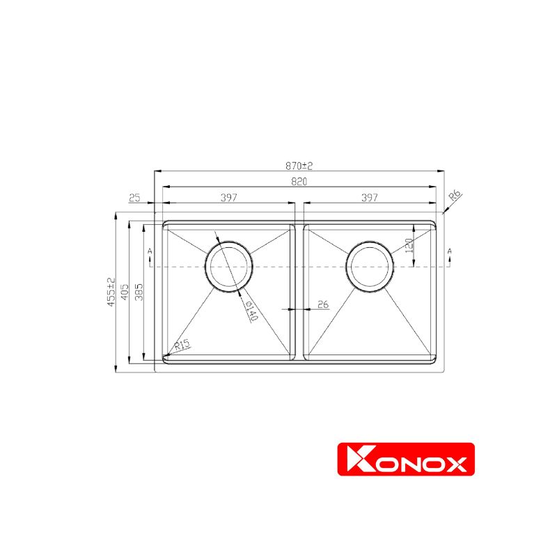 Thiết kế của Chậu rửa bát Konox Workstation - Undermount Sink KN8745DUB Thiết kế của Chậu rửa bát Konox Workstation - Undermount Sink KN8745DUB