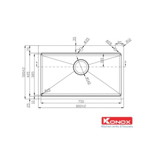 Chậu rửa bát Konox Workstation - Topmount Sink KN8050TS(full phụ kiện) 5 Thiết kế của Chậu rửa bát Workstation - Topmount Sink KN8050TS(full phụ kiện)